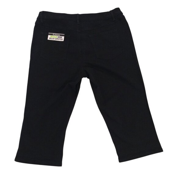 D.Jeans Women's Plus Size Stretch Cotton Blend Capri Pants Black 20W. - Picture 2 of 6